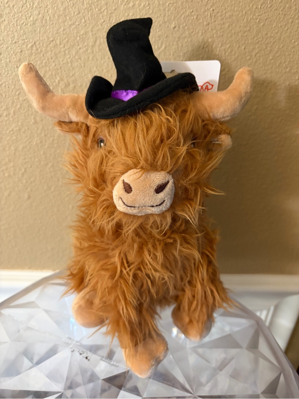 Multi Pet Highland Cow with Witch Hat Dog Toy